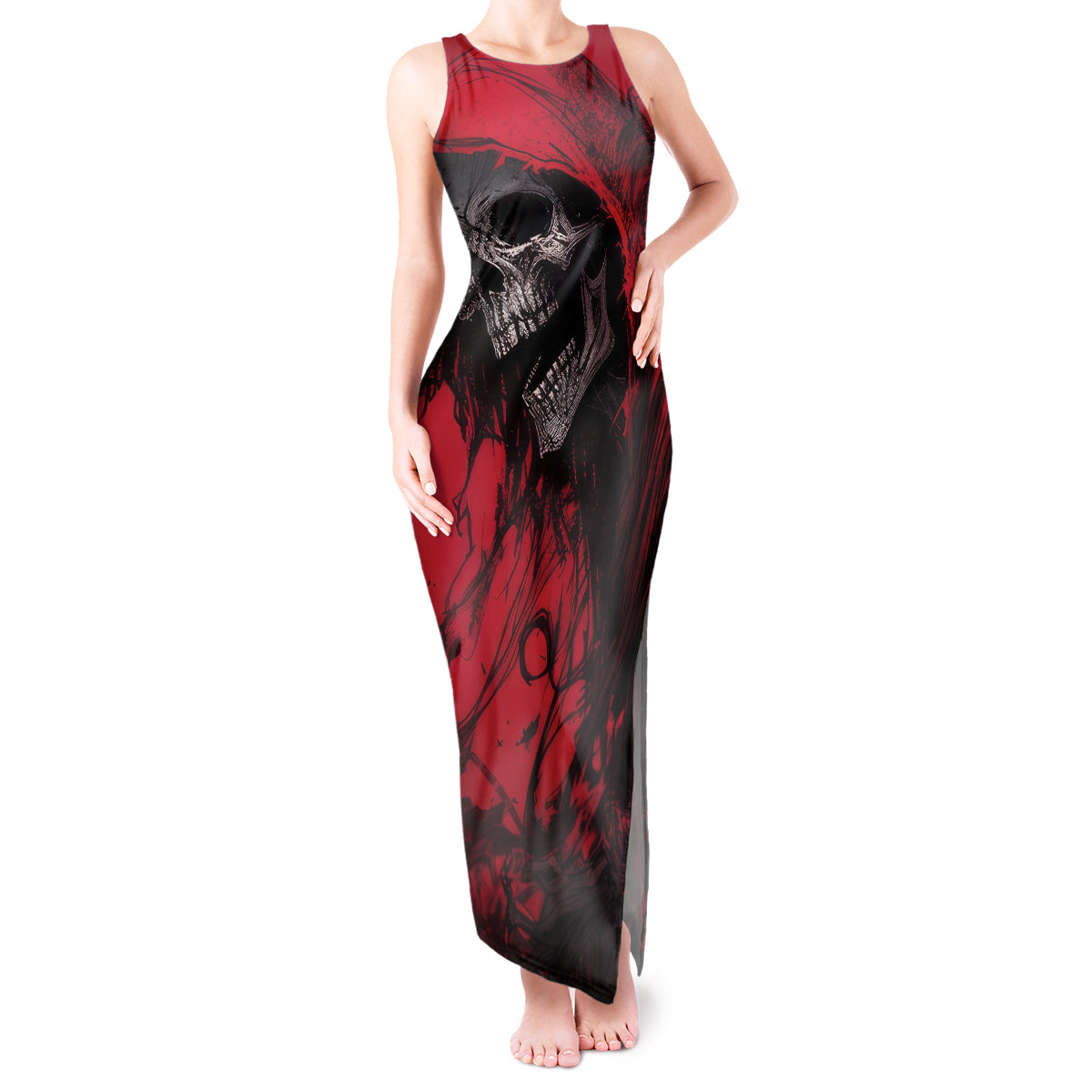 Skull Death Tank Maxi Dress Your Time - Wonder Print Shop
