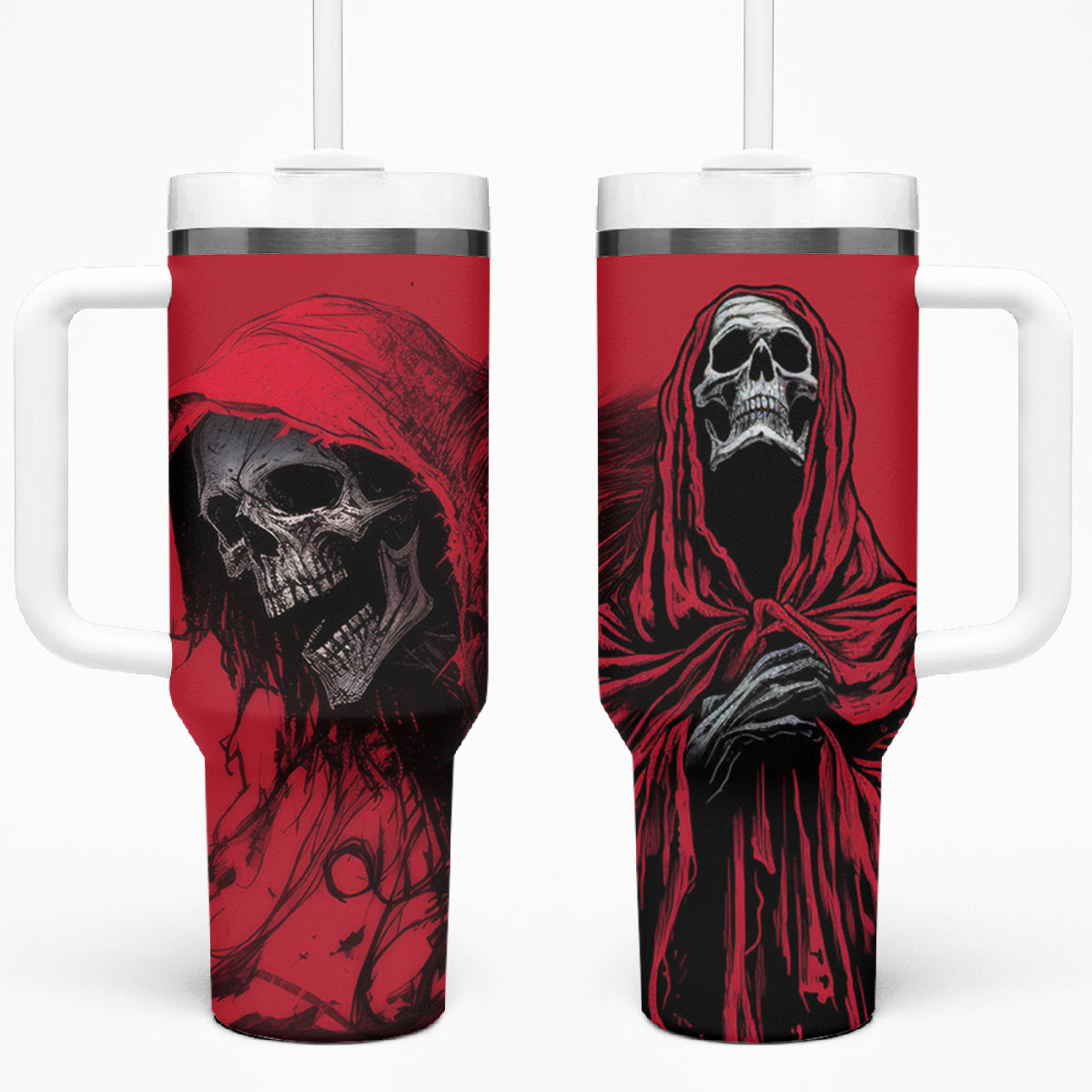Skull Death Tumbler With Handle Your Time - Wonder Print Shop