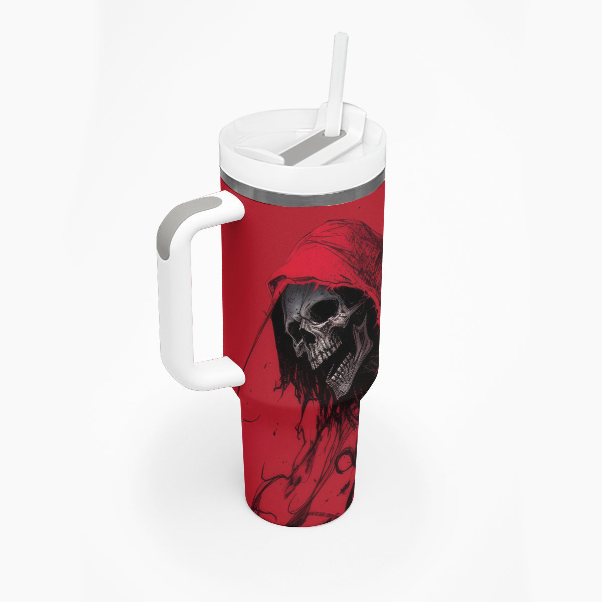 Skull Death Tumbler With Handle Your Time - Wonder Print Shop