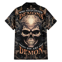 Skull Fantasy Family Matching Long Sleeve Bodycon Dress and Hawaiian Shirt Who Needs Inner Demons When You Are The Demon - Wonder Print Shop