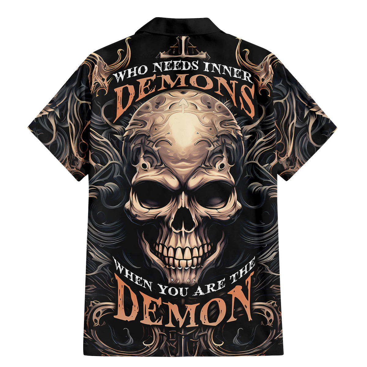 Skull Fantasy Family Matching Mermaid Dress and Hawaiian Shirt Who Needs Inner Demons When You Are The Demon - Wonder Print Shop