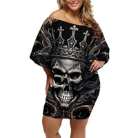 Skull Fantasy Family Matching Off Shoulder Short Dress and Hawaiian Shirt Who Needs Inner Demons When You Are The Demon - Wonder Print Shop