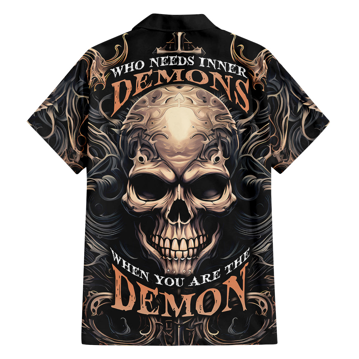 Skull Fantasy Family Matching Summer Maxi Dress and Hawaiian Shirt Who Needs Inner Demons When You Are The Demon - Wonder Print Shop