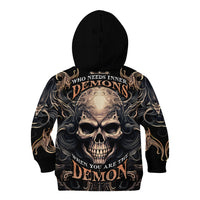 Skull Fantasy Kid Hoodie Who Needs Inner Demons When You Are The Demon - Wonder Print Shop