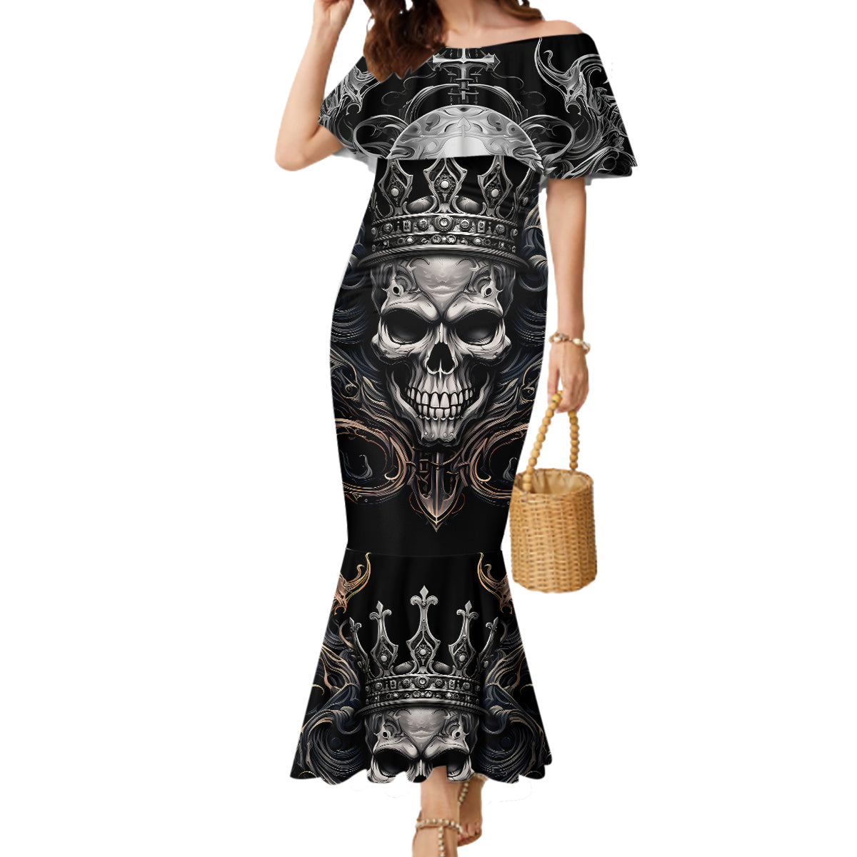Skull Fantasy Mermaid Dress Who Needs Inner Demons When You Are The Demon - Wonder Print Shop