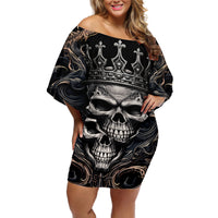 Skull Fantasy Off Shoulder Short Dress Who Needs Inner Demons When You Are The Demon - Wonder Print Shop