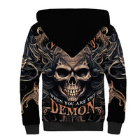 Skull Fantasy Sherpa Hoodie Who Needs Inner Demons When You Are The Demon - Wonder Print Shop
