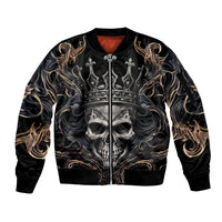 Skull Fantasy Sleeve Zip Bomber Jacket Who Needs Inner Demons When You Are The Demon - Wonder Print Shop