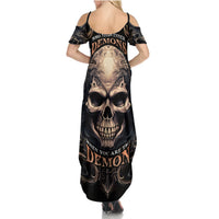 Skull Fantasy Summer Maxi Dress Who Needs Inner Demons When You Are The Demon - Wonder Print Shop
