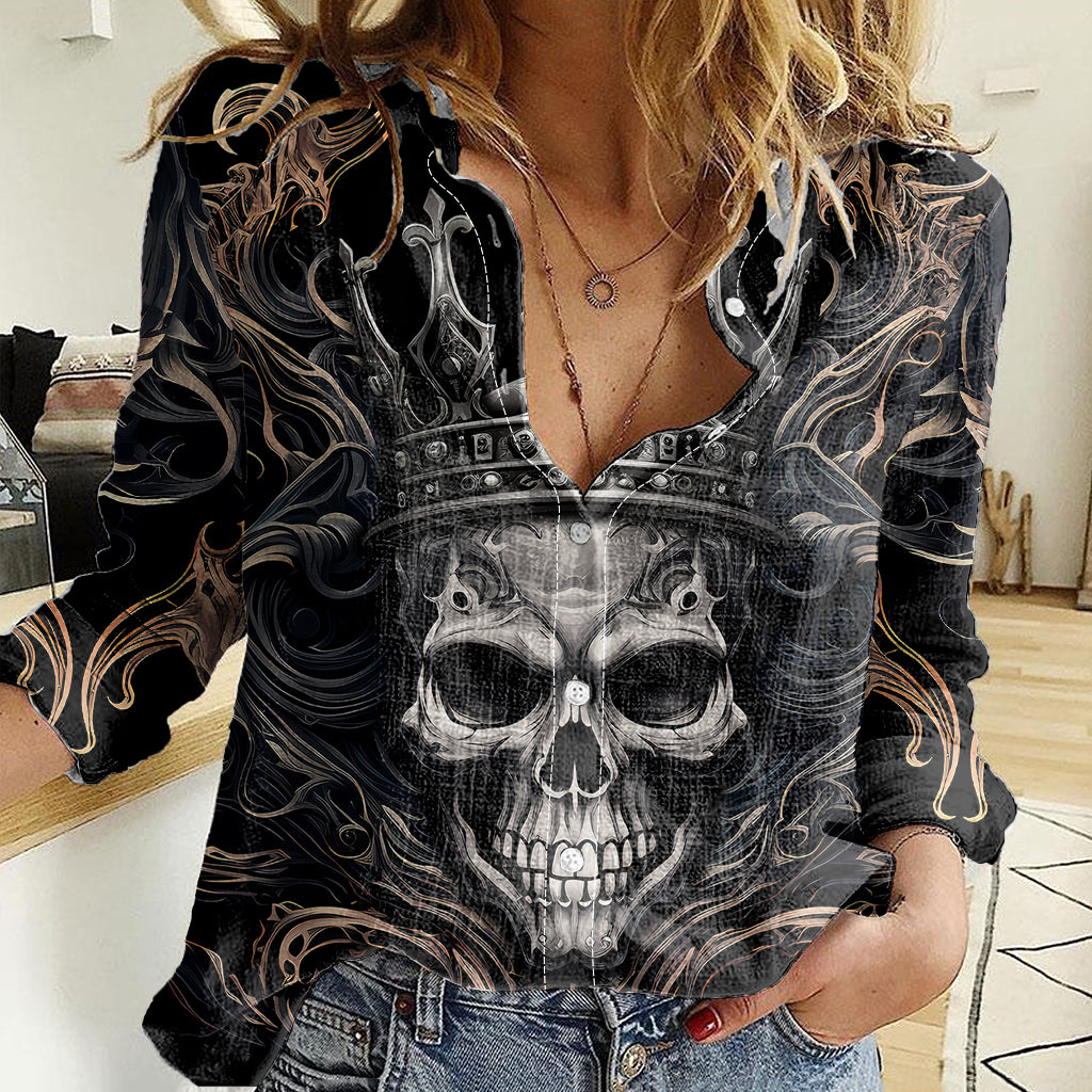 Skull Fantasy Women Casual Shirt Who Needs Inner Demons When You Are The Demon - Wonder Print Shop
