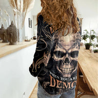 Skull Fantasy Women Casual Shirt Who Needs Inner Demons When You Are The Demon - Wonder Print Shop