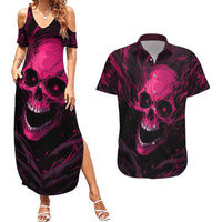 Death Skull Couples Matching Summer Maxi Dress and Hawaiian Shirt I'm Scary Enough Without A Costume - Wonder Print Shop