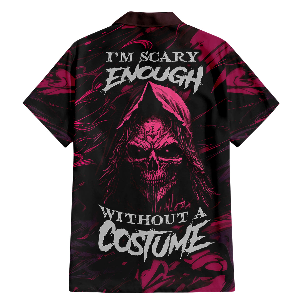 Death Skull Family Matching Long Sleeve Bodycon Dress and Hawaiian Shirt I'm Scary Enough Without A Costume - Wonder Print Shop