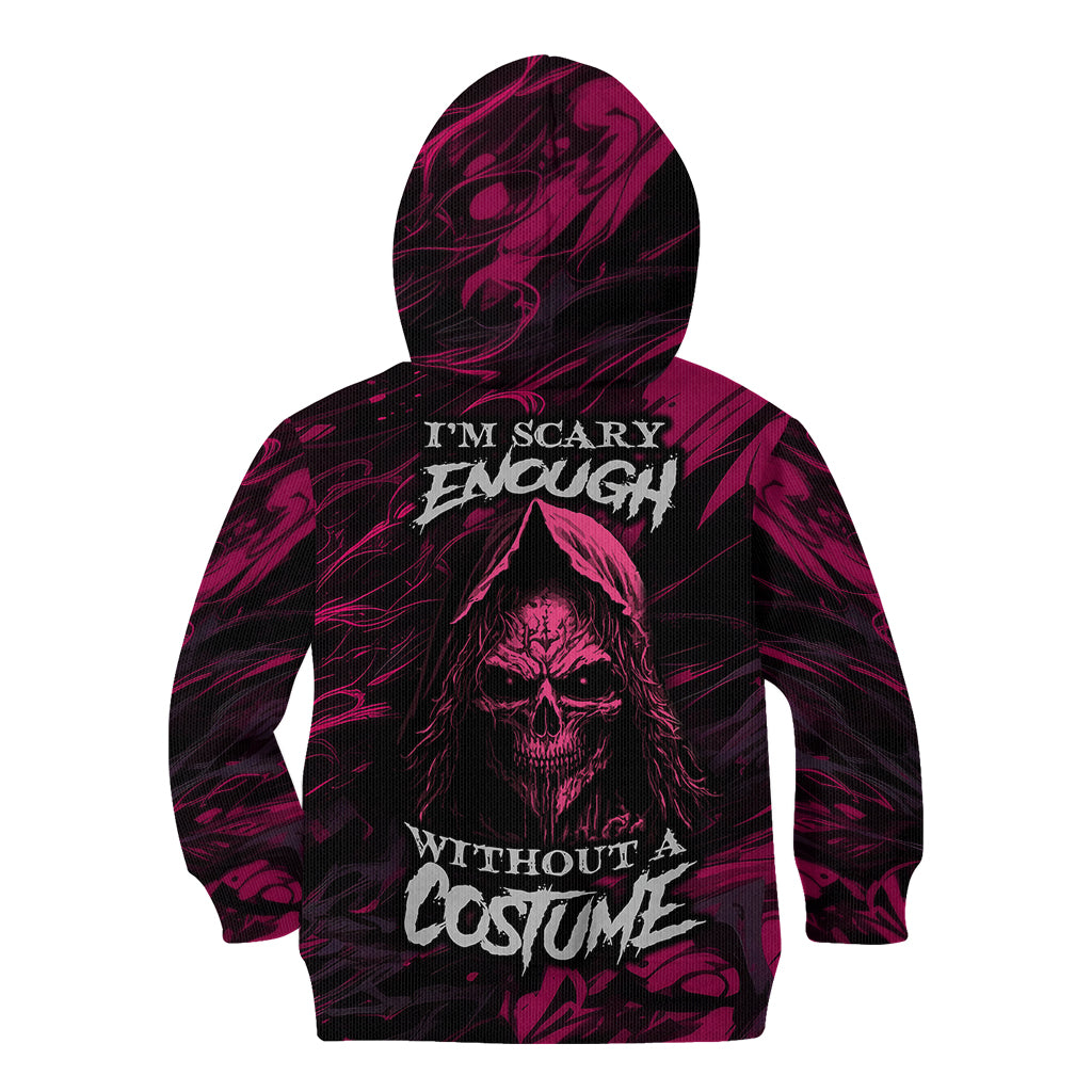 Death Skull Kid Hoodie I'm Scary Enough Without A Costume - Wonder Print Shop