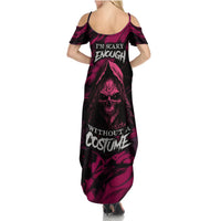 Death Skull Summer Maxi Dress I'm Scary Enough Without A Costume - Wonder Print Shop
