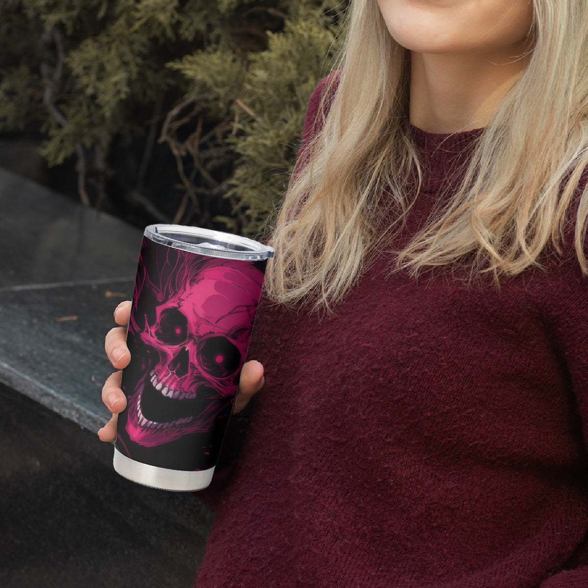 Death Skull Tumbler Cup I'm Scary Enough Without A Costume - Wonder Print Shop