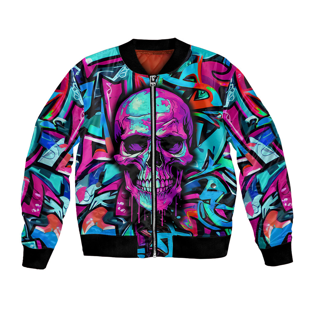 Skull Grafity Bomber Jacket You Are Never Too Young To Dream Big - Wonder Print Shop