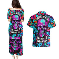 Skull Grafity Couples Matching Puletasi Dress and Hawaiian Shirt You Are Never Too Young To Dream Big - Wonder Print Shop