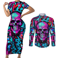 Skull Grafity Couples Matching Short Sleeve Bodycon Dress and Long Sleeve Button Shirts You Are Never Too Young To Dream Big - Wonder Print Shop