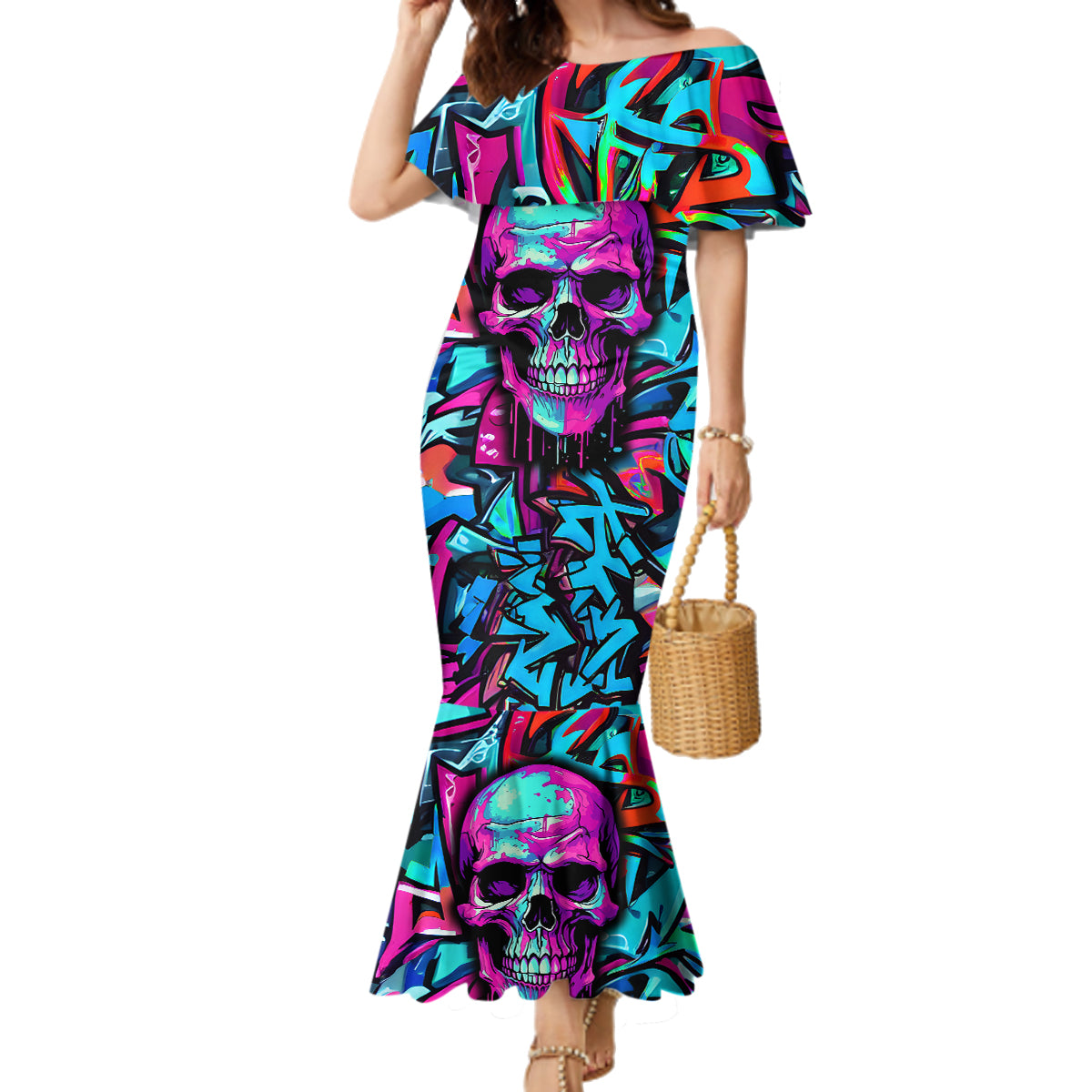 Skull Grafity Family Matching Mermaid Dress and Hawaiian Shirt You Are Never Too Young To Dream Big - Wonder Print Shop