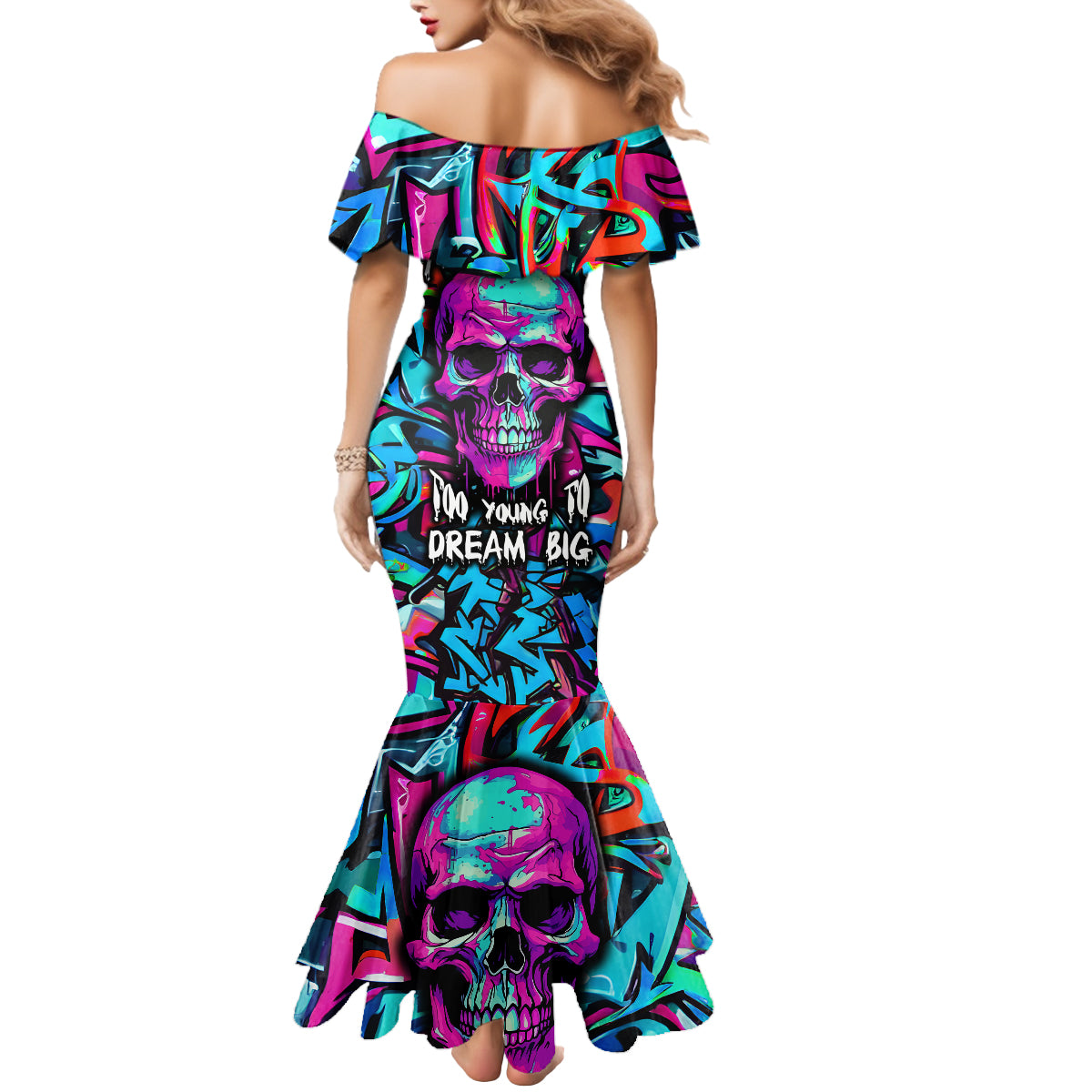 Skull Grafity Mermaid Dress You Are Never Too Young To Dream Big - Wonder Print Shop