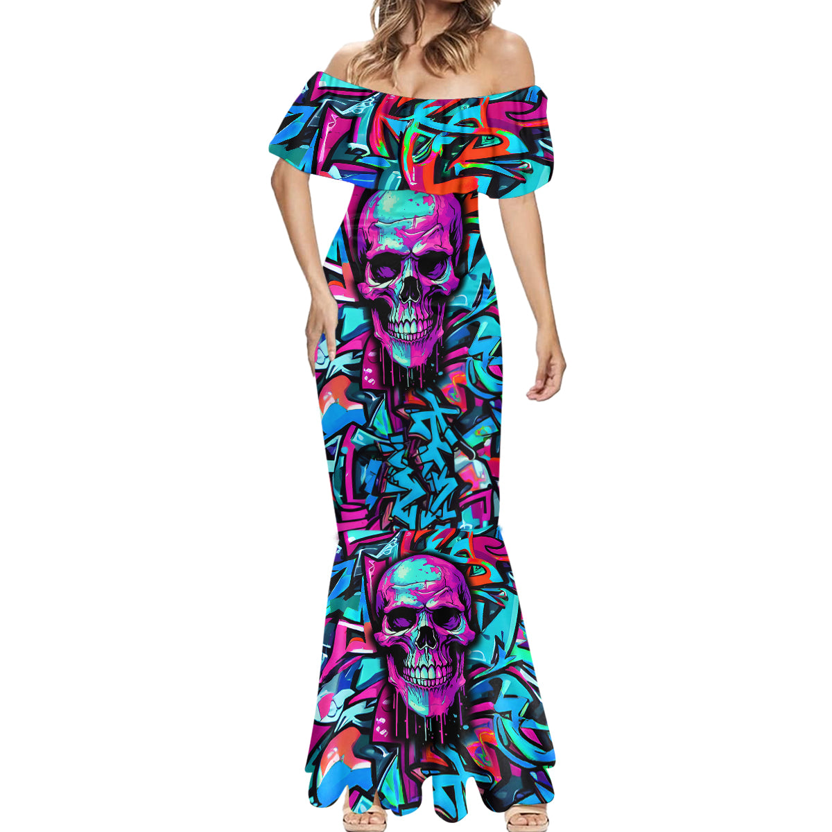 Skull Grafity Mermaid Dress You Are Never Too Young To Dream Big - Wonder Print Shop