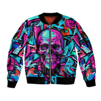 Skull Grafity Sleeve Zip Bomber Jacket You Are Never Too Young To Dream Big - Wonder Print Shop