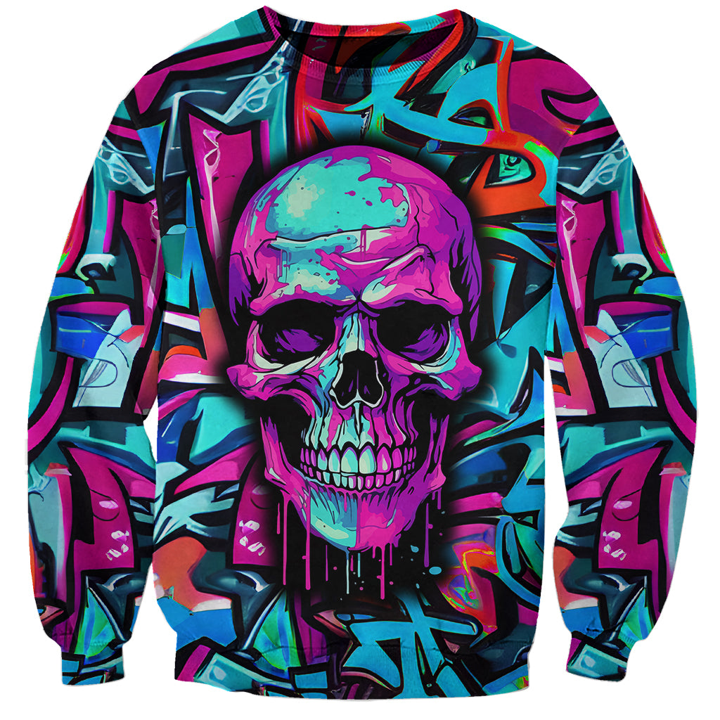 Skull Grafity Sweatshirt You Are Never Too Young To Dream Big - Wonder Print Shop