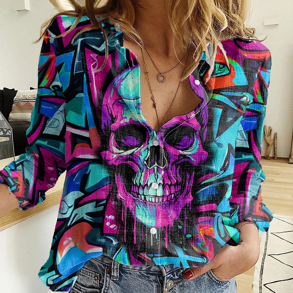 Skull Grafity Women Casual Shirt You Are Never Too Young To Dream Big - Wonder Print Shop