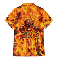 Three Skulls Flaming Family Matching Mermaid Dress and Hawaiian Shirt High On Fire - Wonder Print Shop