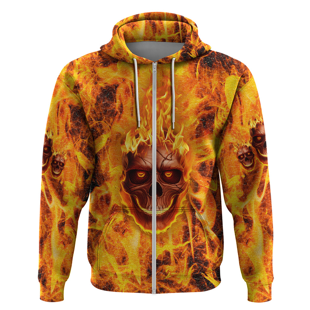 Three Skulls Flaming Hoodie High On Fire - Wonder Print Shop