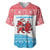 Luxembourg Christmas Baseball Jersey with Santa Claus Red Lion Snowflake Pattern and National Flag Design - Wonder Print Shop