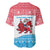 Luxembourg Christmas Baseball Jersey with Santa Claus Red Lion Snowflake Pattern and National Flag Design - Wonder Print Shop