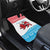 Luxembourg Christmas Car Mats with Santa Claus Red Lion Snowflake Pattern and National Flag Design - Wonder Print Shop