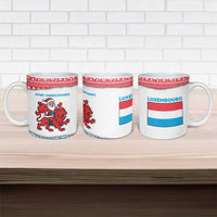 Luxembourg Christmas Ceramic Mug with Santa Claus Red Lion Snowflake Pattern and National Flag Design - Wonder Print Shop