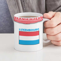 Luxembourg Christmas Ceramic Mug with Santa Claus Red Lion Snowflake Pattern and National Flag Design - Wonder Print Shop