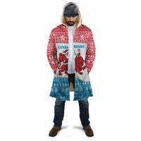 Luxembourg Christmas Cloak with Santa Claus Red Lion Snowflake Pattern and National Flag Design - Wonder Print Shop