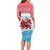 Luxembourg Christmas Family Matching Long Sleeve Bodycon Dress and Hawaiian Shirt with Santa Claus Red Lion Snowflake Pattern and National Flag Design - Wonder Print Shop