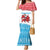 Luxembourg Christmas Family Matching Mermaid Dress and Hawaiian Shirt with Santa Claus Red Lion Snowflake Pattern and National Flag Design - Wonder Print Shop