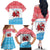 Luxembourg Christmas Family Matching Off The Shoulder Long Sleeve Dress and Hawaiian Shirt with Santa Claus Red Lion Snowflake Pattern and National Flag Design - Wonder Print Shop
