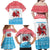 Luxembourg Christmas Family Matching Off Shoulder Maxi Dress and Hawaiian Shirt with Santa Claus Red Lion Snowflake Pattern and National Flag Design - Wonder Print Shop
