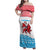 Luxembourg Christmas Family Matching Off Shoulder Maxi Dress and Hawaiian Shirt with Santa Claus Red Lion Snowflake Pattern and National Flag Design - Wonder Print Shop