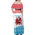 Luxembourg Christmas Family Matching Off Shoulder Maxi Dress and Hawaiian Shirt with Santa Claus Red Lion Snowflake Pattern and National Flag Design - Wonder Print Shop