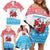 Luxembourg Christmas Family Matching Off Shoulder Short Dress and Hawaiian Shirt with Santa Claus Red Lion Snowflake Pattern and National Flag Design - Wonder Print Shop