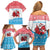 Luxembourg Christmas Family Matching Off Shoulder Short Dress and Hawaiian Shirt with Santa Claus Red Lion Snowflake Pattern and National Flag Design - Wonder Print Shop