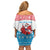 Luxembourg Christmas Family Matching Off Shoulder Short Dress and Hawaiian Shirt with Santa Claus Red Lion Snowflake Pattern and National Flag Design - Wonder Print Shop