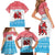 Luxembourg Christmas Family Matching Short Sleeve Bodycon Dress and Hawaiian Shirt with Santa Claus Red Lion Snowflake Pattern and National Flag Design - Wonder Print Shop