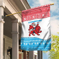Luxembourg Christmas Garden Flag with Santa Claus Red Lion Snowflake Pattern and National Flag Design - Wonder Print Shop