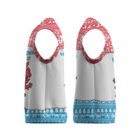 Luxembourg Christmas Knitted V-Neck Vest with Santa Claus Red Lion Snowflake Pattern and National Flag Design - Wonder Print Shop