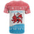 Luxembourg Christmas T Shirt with Santa Claus Red Lion Snowflake Pattern and National Flag Design - Wonder Print Shop